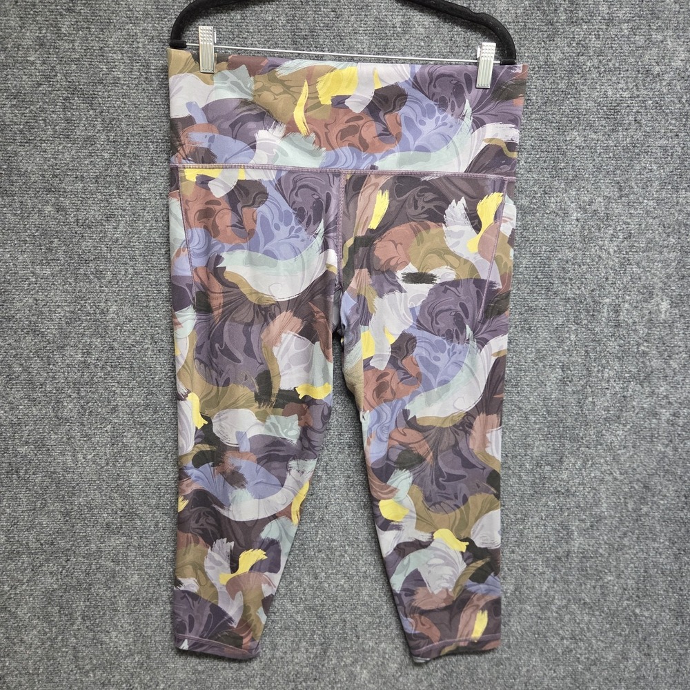 Athleta Leggings Womens 1X Salutation Stash Pocket II Printed 7/8 Tight Colorful